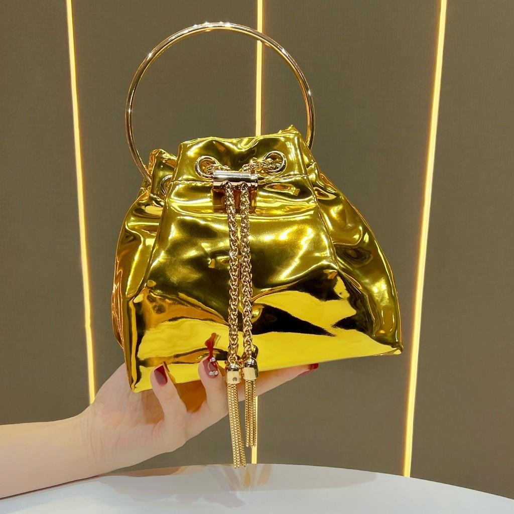 Pvc Water Bucket Bag With Chain For Daily Use And Evening Events