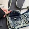 Vintage Denim Underarm Bag Women's Shoulder Bag