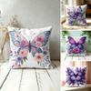 Aquarell Schmetterling und Blume Kissenbezug Doppelseitig Plüsch Sofa Kissenbezüge Bio Atmungsaktiv Versteckter Reißverschluss