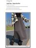 Women's 2026 Black Wool Plaid High-Waist A-line Skirt - Autumn/Winter Slimming Mid-Length
