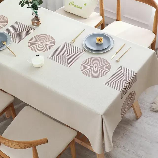 Modern Bohemian Datura Printing Waterproof Table Tablecloth Wedding Decoration Rectangular Coffee Tablescover Mantel Antimanchas