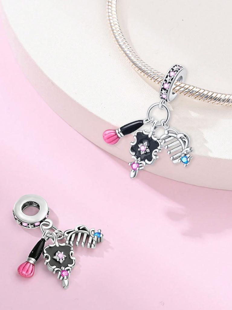 Charm Copper Colors Pinkbow Microphone Bead For Original Bracelet Diy Beads Charms Jewellery Making Gift For Women Styfne
