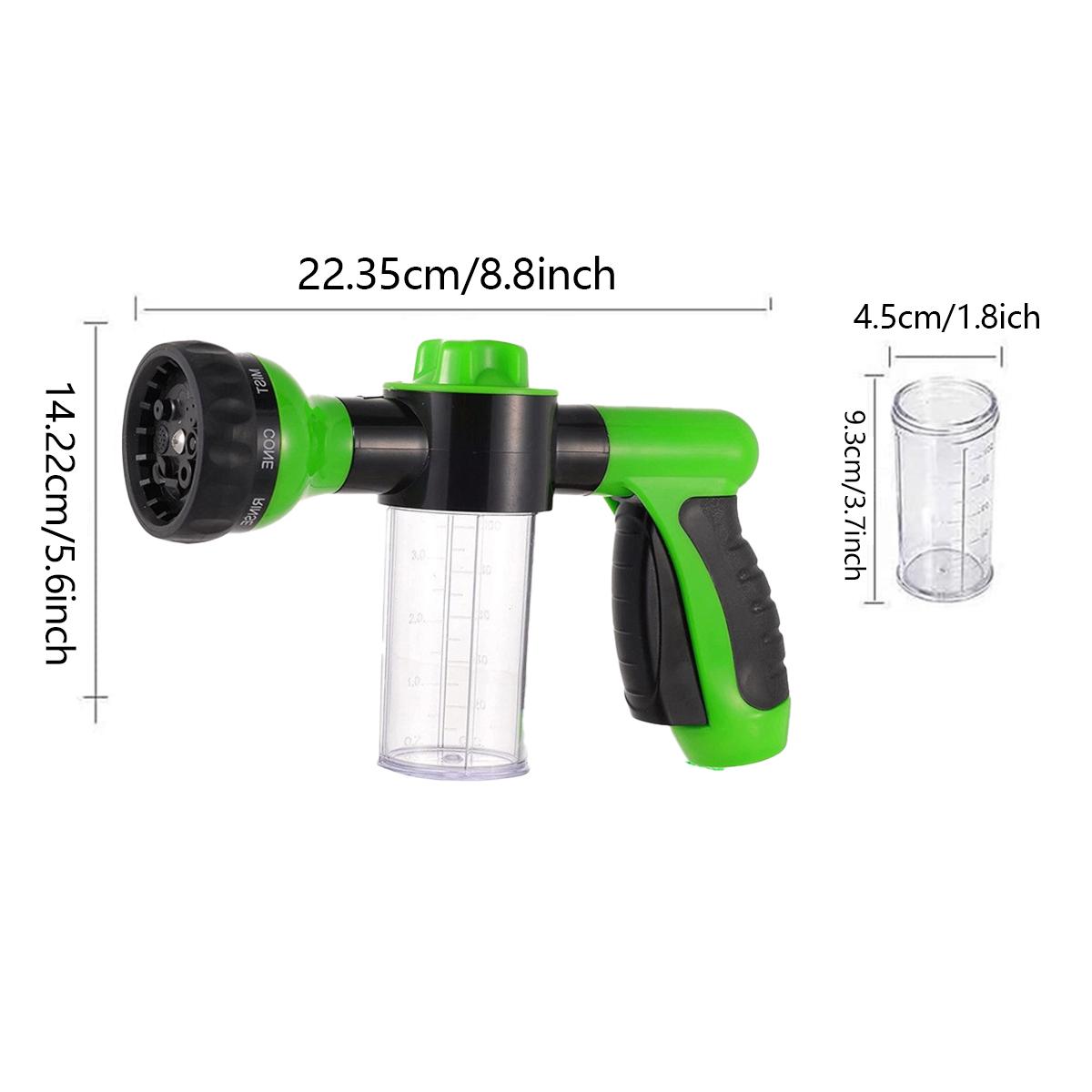 

1pc Upgrade Garden Hose Nozzle Sprayer Water Volume Control High Pressure Water Gun 8 Adjustable Watering PatternsWateringPlants зелёный