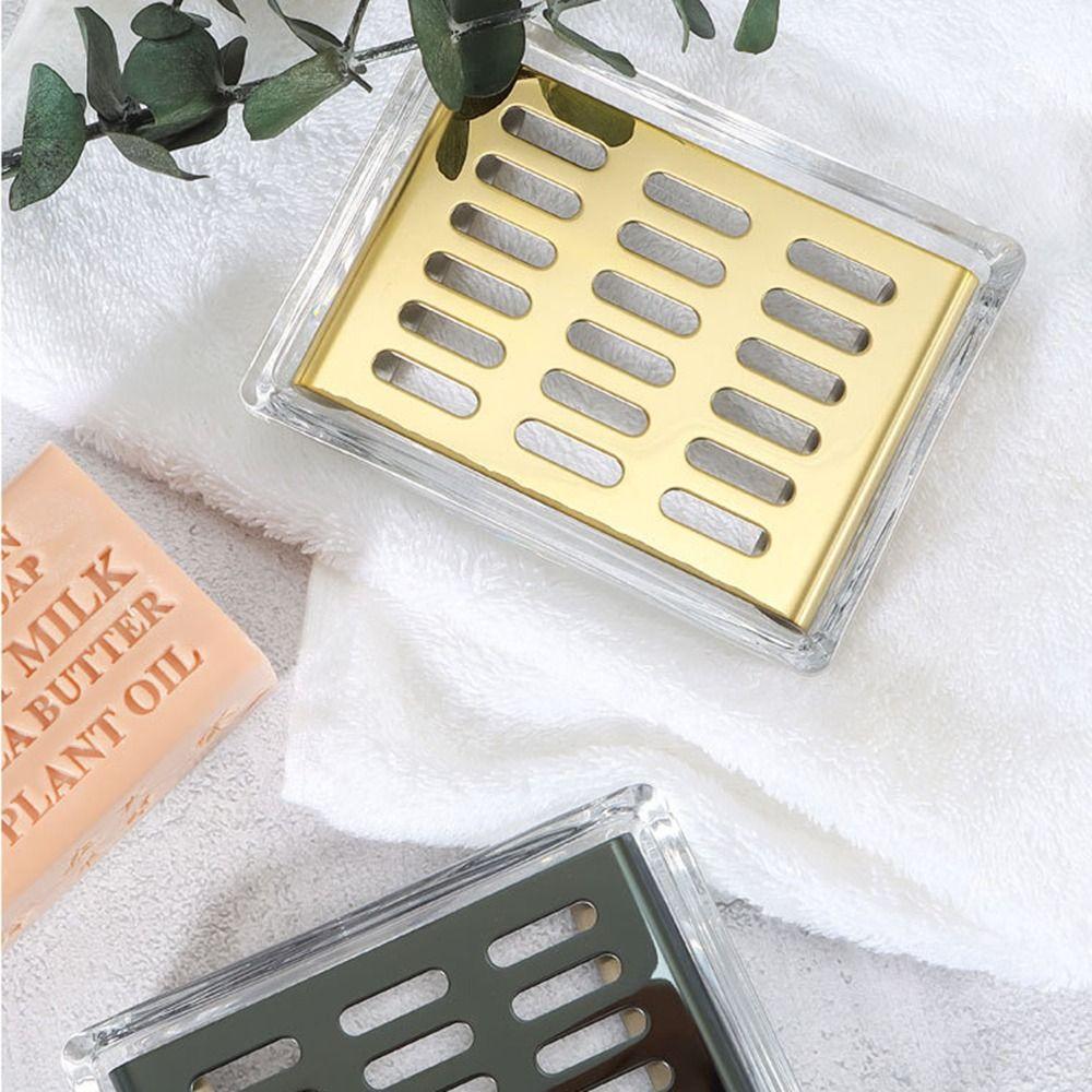 Doppellagige transparente Seifendose Edelstahl-Seifenhalter Leichter Luxus Seifenorganisator Hotel