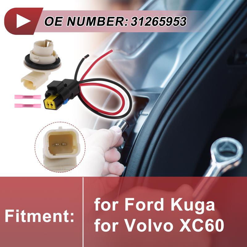 X Autohaux Rear Fog Lights Light Socket Wiring for Ford Kuga No.31265953