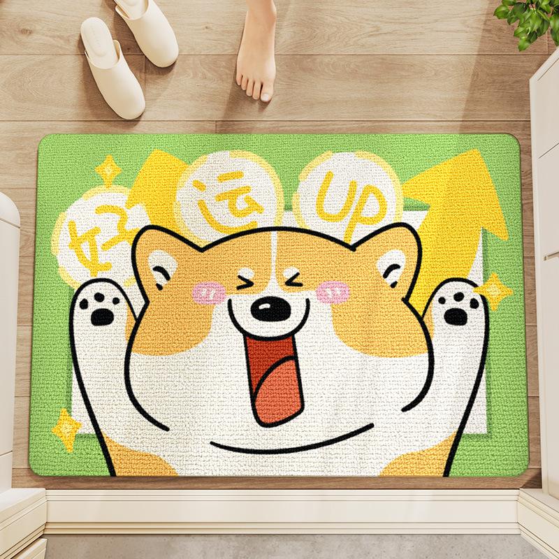 

Коврик для входной двери Cartoon ins Kennel из бархата, износостойкий, утолщенный, для легкого ухода, для удаления пыли, противоскользящий коврик 50*80cm