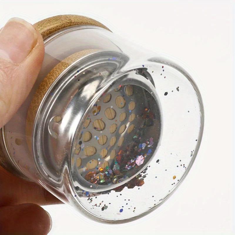 Polvo de Vidrio de Cristal Líquido Mezcla Lavado Pluma Taza de Uñas Líquido Mezcla Taza de Cristal Herramientas para Uñas Con Tapa Malla de Acero Inoxidable