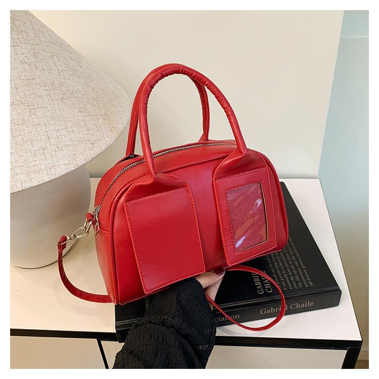 Korean version of retro portable Boston bag women's 2025 early spring new niche fashion foreign style versatile shoulder messenger bag