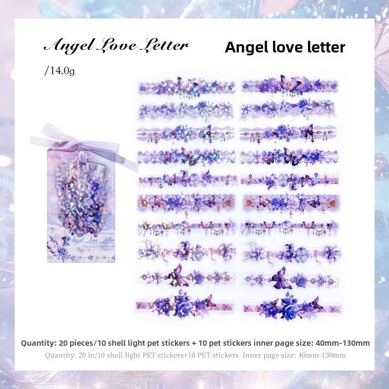 Journamm 20 Stück/Packung Spitze Blume Schmetterling Lang PET-Aufkleber DIY Collage Zubehör Kreative Dekoration Schreibwaren Ästhetische Aufkleber