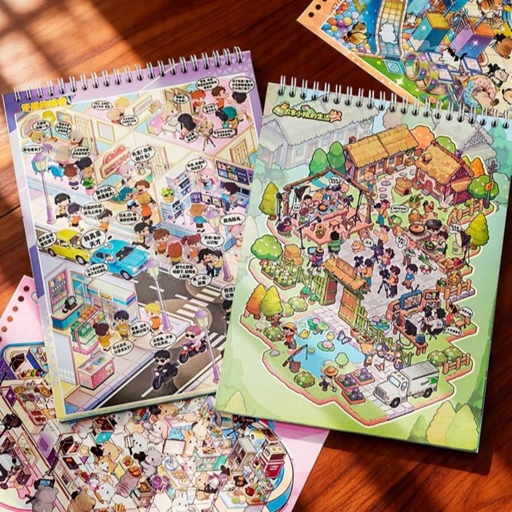 PET Mini Scene Stickers Variety Show 3D Decorative Stickers New Stacking Sticker for Journals
