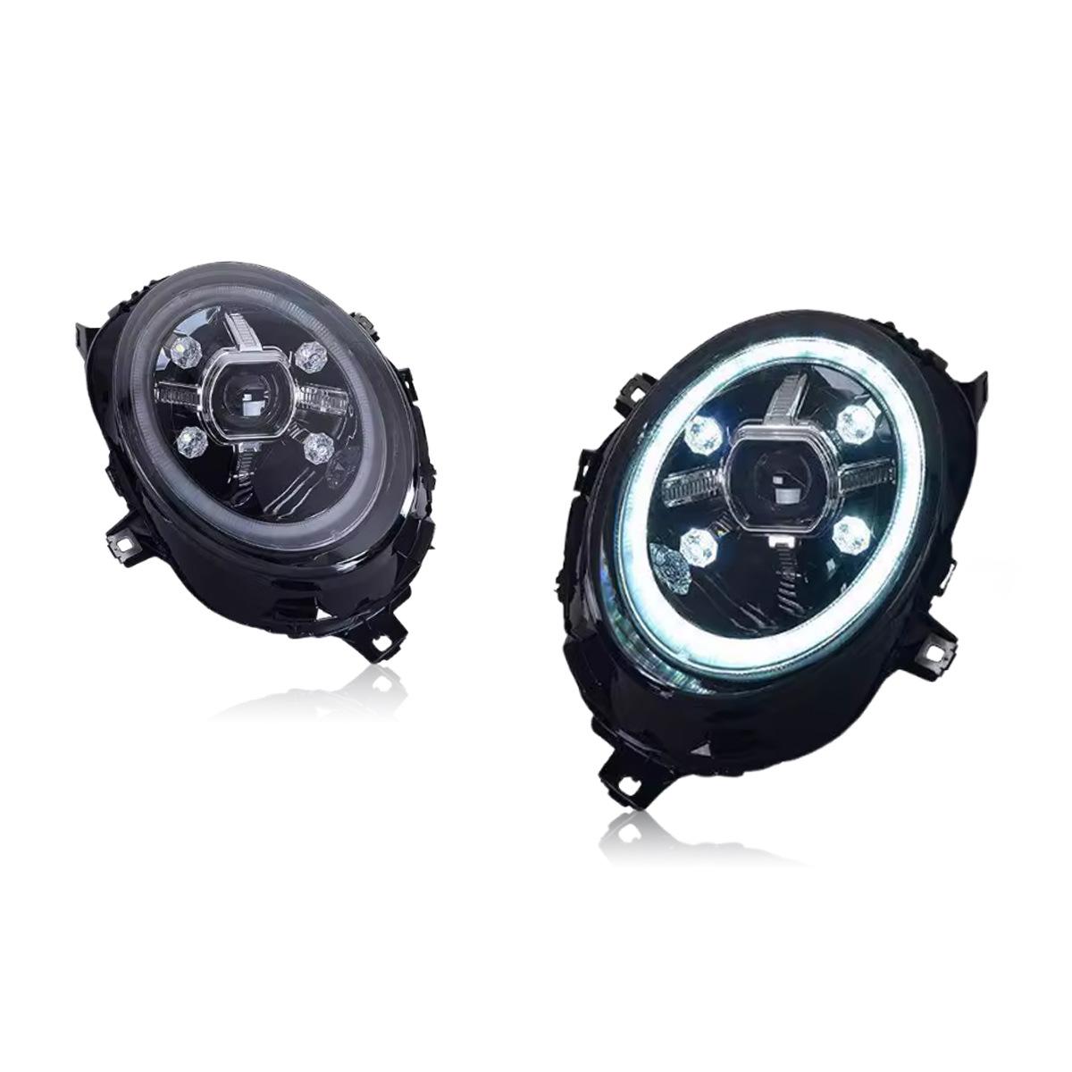 Compatible with 2014-2023 BMW Mini F56/F55 Headlight Assembly: Crystal DRL with Flowing Turn Signals.