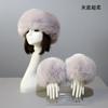 3pcs/Set Women Winter Faux Fox Fur Headband Hats Cuffs Fashion Warmth Female Wrist Sleeve Gloves Faux Fur Cap Russian Style