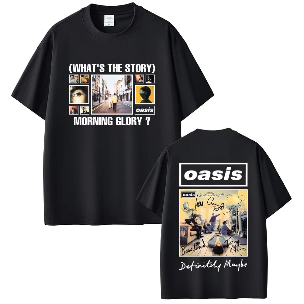 British Rock Band OOasis Definitely Maybe TShirts Men Women Clothing Cotton Casual Vintage Short Sleeve T Shirts Streetwear