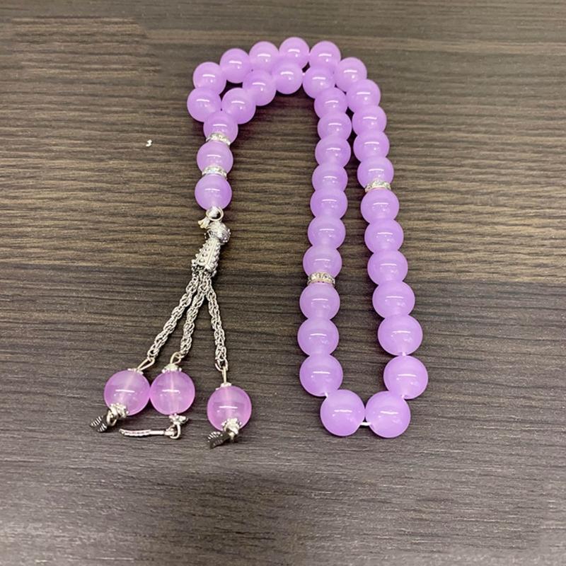 Kristall Gebetsperlen Quasten Handarmband Islamisch 33 Perlen Rosenkranz Armband Religiöser Schmuck Geschenk für Männer Frauen