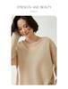 Women's V-Neck Cashmere Bodycon Knit Sweater, Solid Color, Medium-Length, Long Sleeve, Casual Loose Pullover.