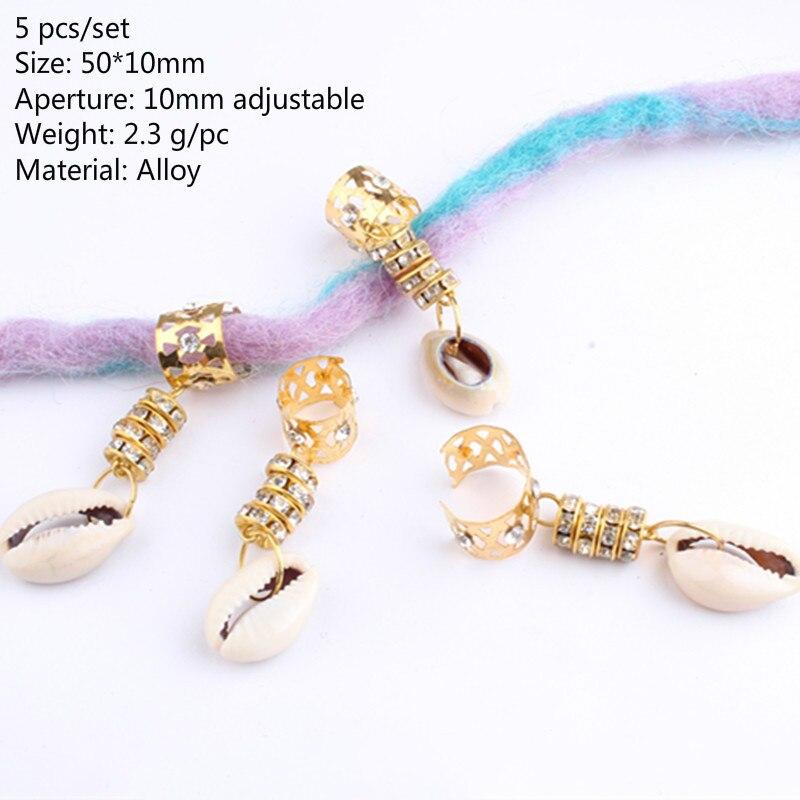 5 bucăți împletitură de păr dreadlocks mărgele de păr inel manșete dread tub farmece dreadlock împletitură instrumente de styling accesorii împletituri africane