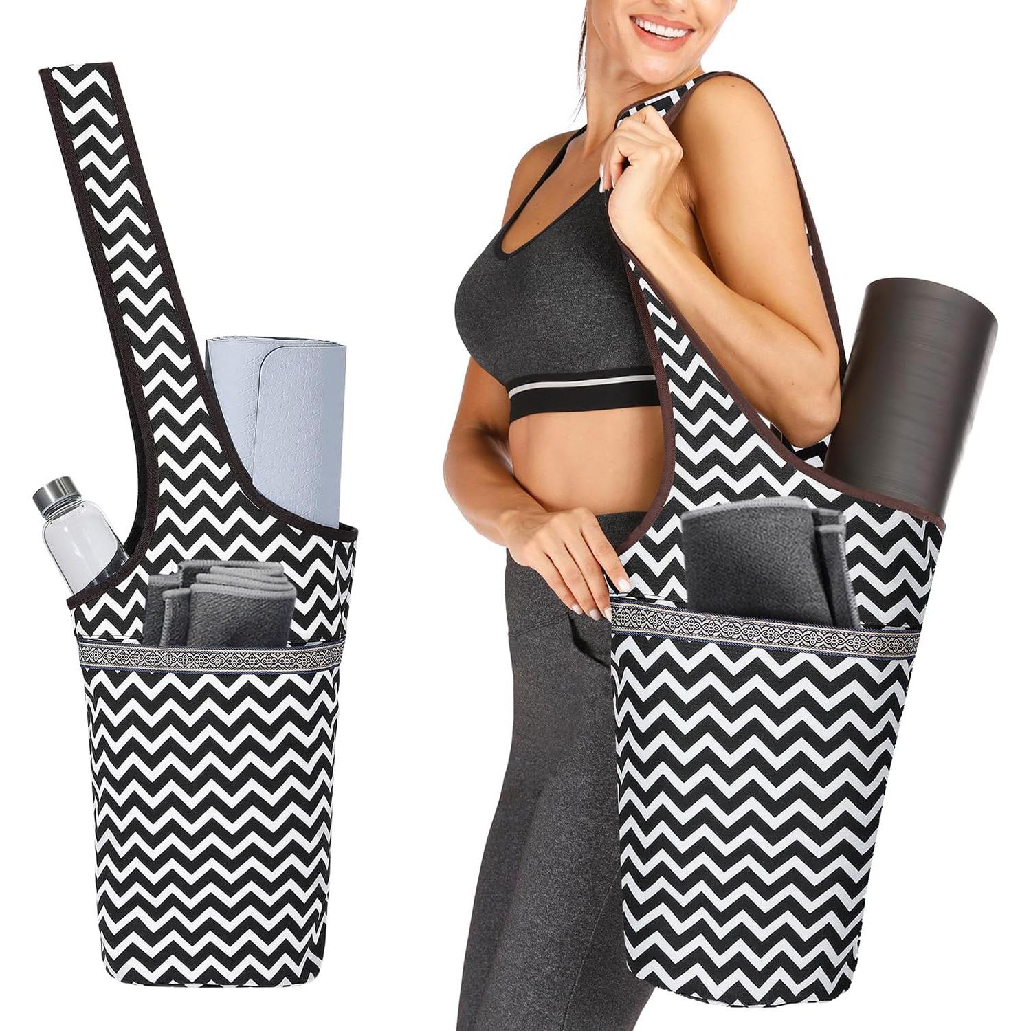 

Сумка для коврика для йоги Сумки для йоги с большим карманом и карманом на молнии, подходят для большинства размеров ковриков