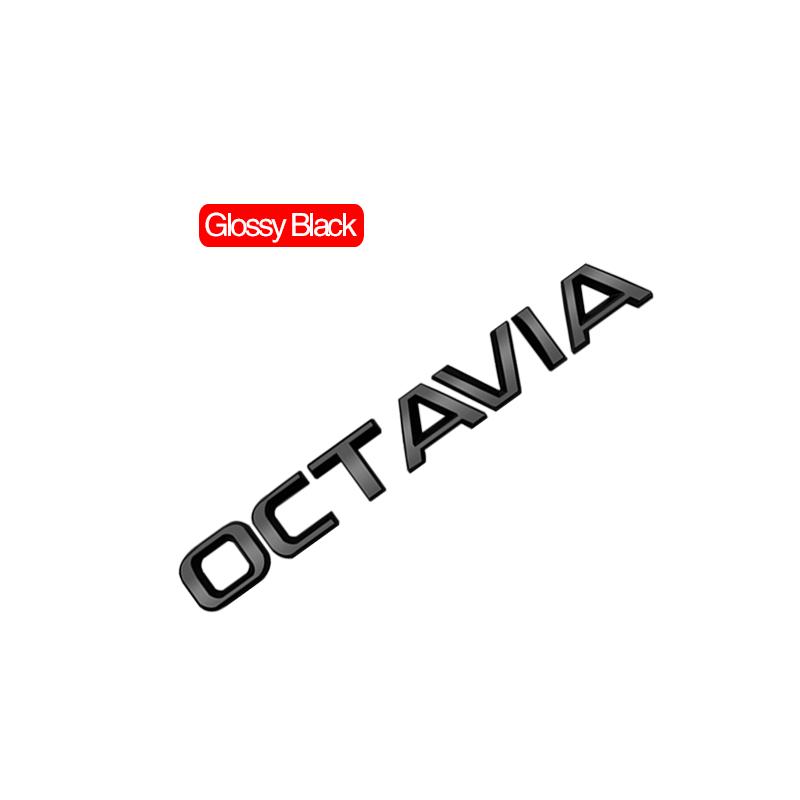 Ybszn4 Auto Emblem Metall Plakette Logo Karosserie Aufkleber für Skoda Octavia Glänzend Schwarz Matt Schwarz Auto Zubehör