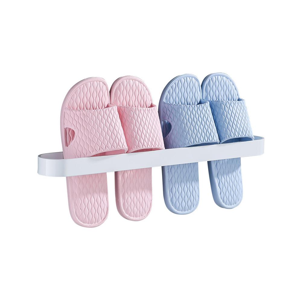 Bathroom Slipper Rack Wall mounted Dormitory Bathroom Receives Artifact Toilet Rack Punch-free white 30cm