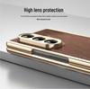 Gold Thread Texture Folding Electroplated Leather Case for Samsung Z Fold7 