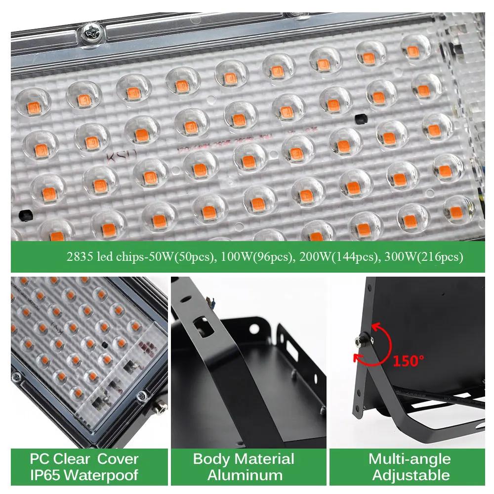 50W 100W 200W 300W Phyto Lamp 220V Full Spectrum Light Uv Plant Led Grow Light For Greenhouse Hydroponic Flowers Seeds Phytolamp