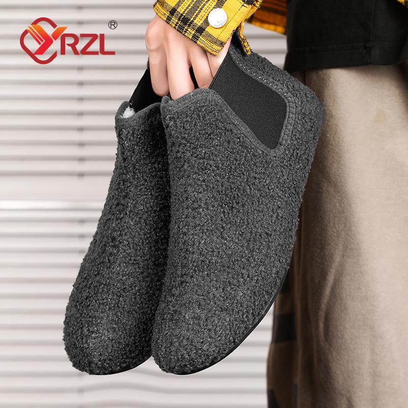 YRZL Winter Warm Cotton Shoes Men Indoor Home Slipper Thin Bottom Plush Cotton Man Casual Shoes Soft Sole Anti-slip Slippers Man
