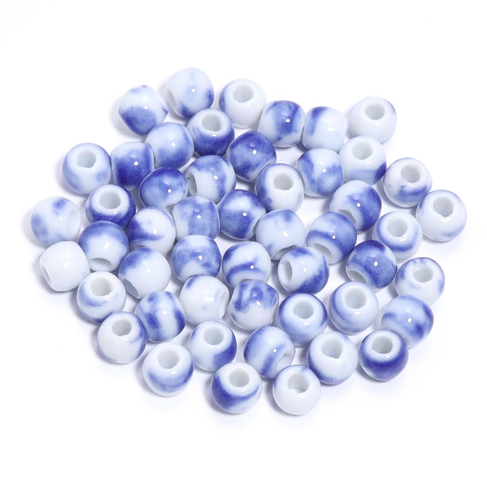 

30Pcs 6mm Ceramic Round Beads Colored Large Hole Loose Spacer Beads For DIY Handmade Bracelets Earrings Jewelry Accessories