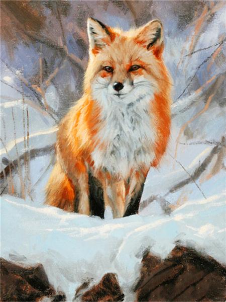 5d Diamond Painting New Fox Winter Home Decor Embroidery Mosaic Animal Snow Cross Stitch Wall Sticker