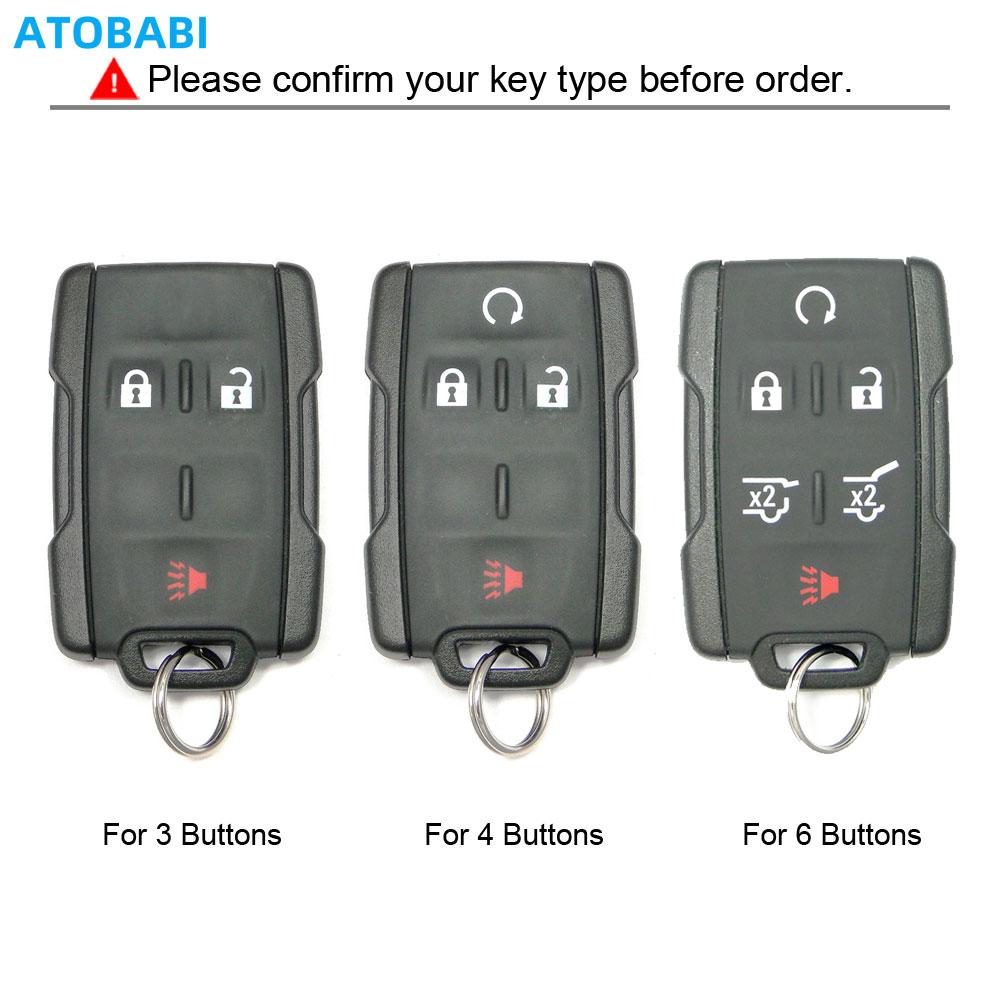 Leather Car Key Cover Bag For Chevrolet Silverado Suburban Colorado Tahoe Gmc Canyon Sierra Yukon    Remote Fob Case