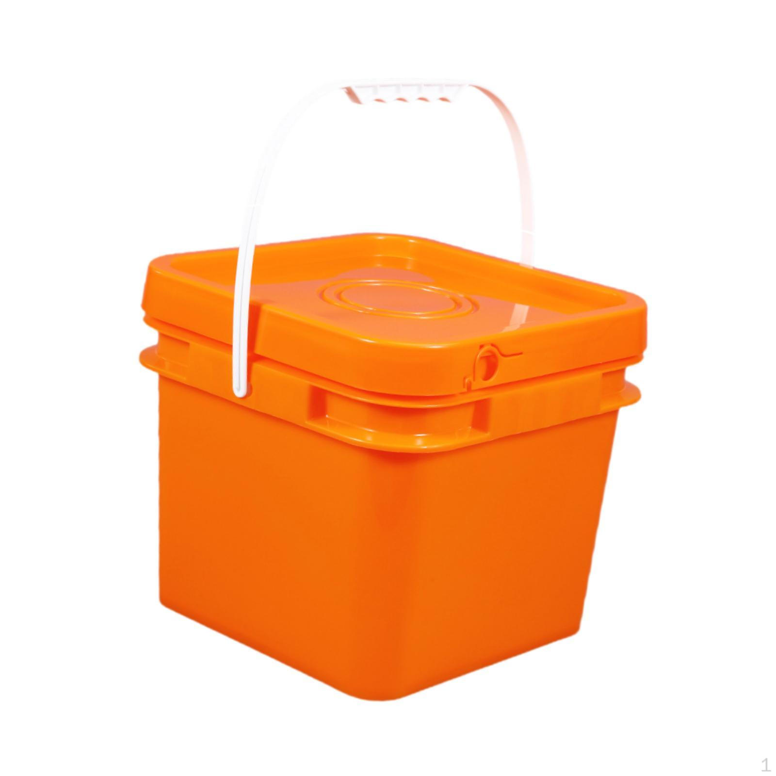 

Квадратное ведро, многоцелевое ведро, большой емкости, контейнер для хранения продуктов с ручкой и крышкой для дома 8L 23.7x23.7x20.95cm