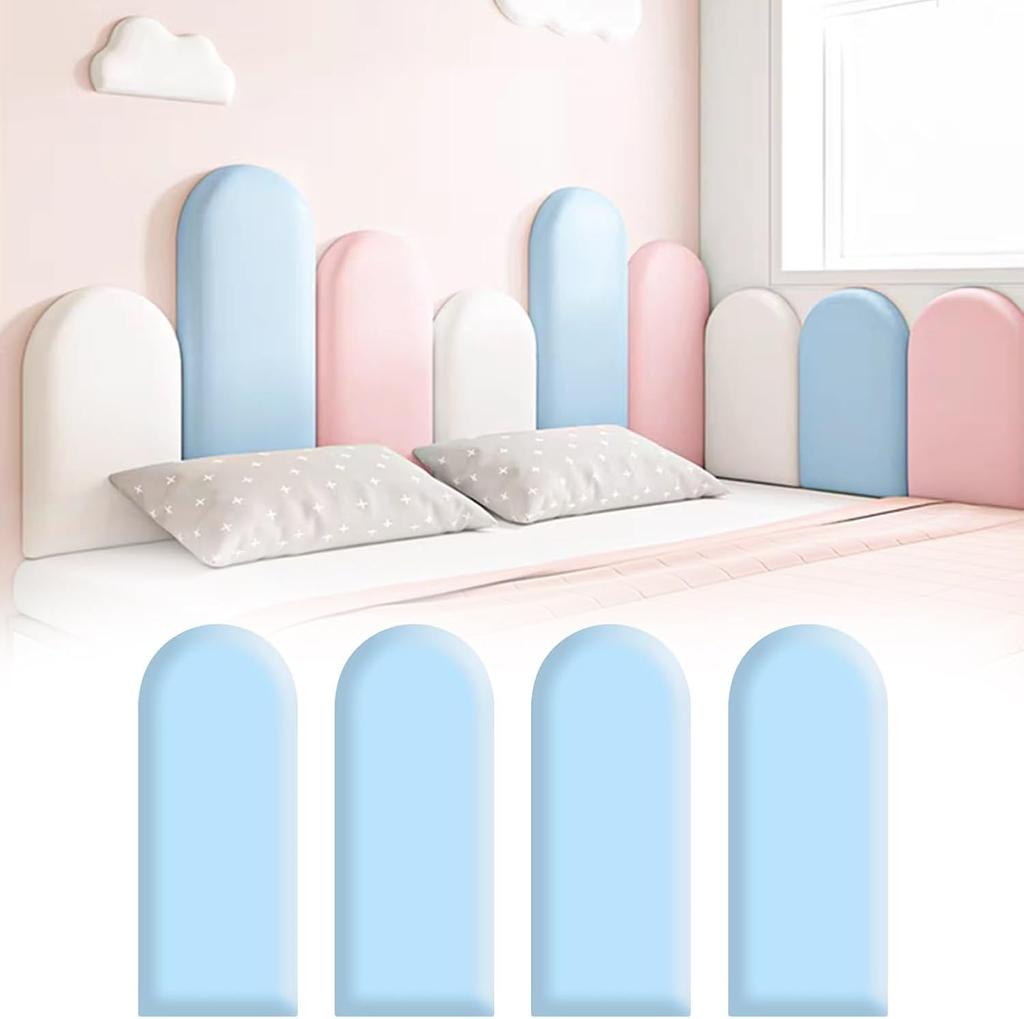 4PCS 20x40cm Nordic Style Bedroom Head Board Self-adhesive Tatami Stickers Kid Anti-collision Headboard Home Decor Wall Panels