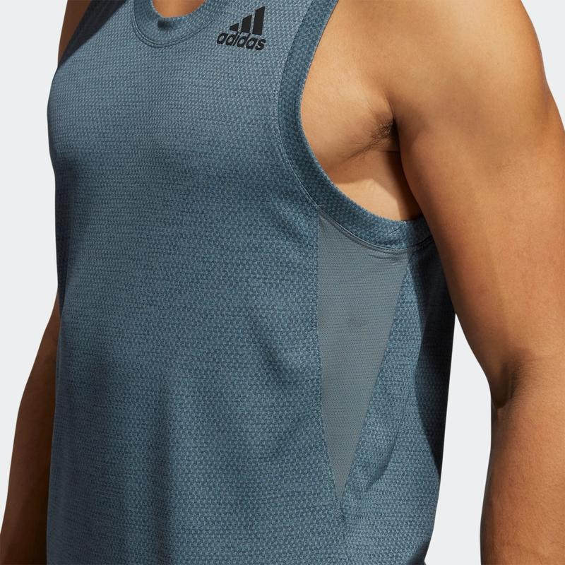 Adidas Three Stripes Logo Sports Fitness Vest Men Vests Blue GP7663