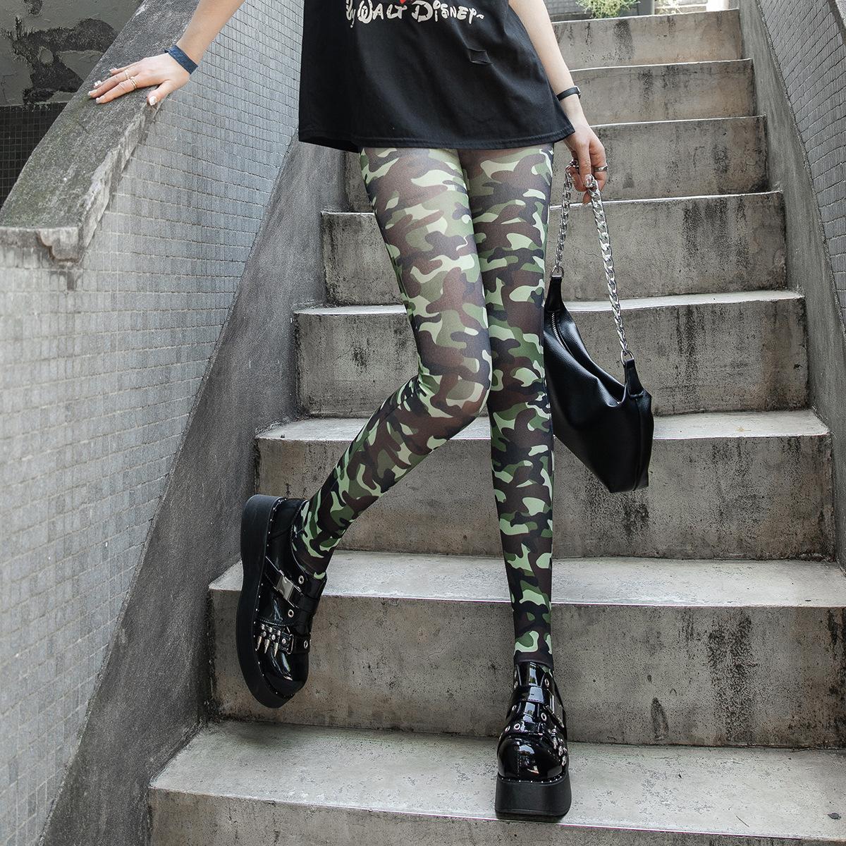 

Толстые персонализированные печатные колготки для топания ступней, 9-дюймовые колготки с японским камуфляжным принтом и леопардовым принтом, толстые носки, комбинезон, чулки One Size