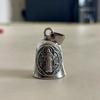 Saint Benedict Motorcycle Guardian Bell Retro Biker Good Luck Charm Religious Cross Key Chain
