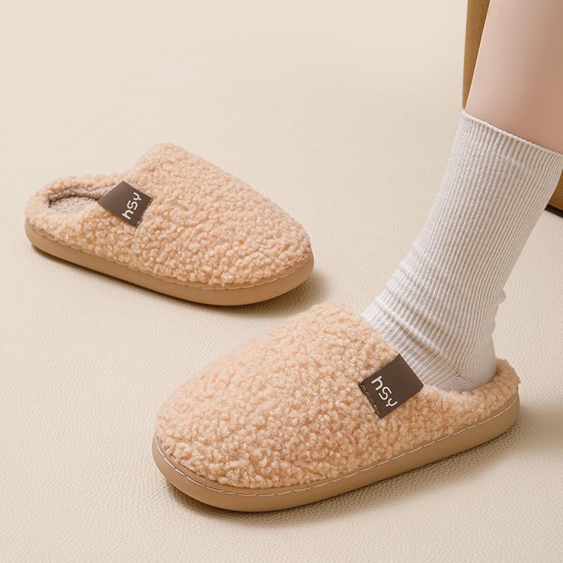 Nya 10 000 bomullstofflor vinter hem inomhus varma halkfria förtjockade par fluffiga tofflor