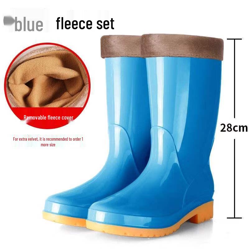 Hanyou Kids  Thickened Plush Mid-Calf Rain Boots