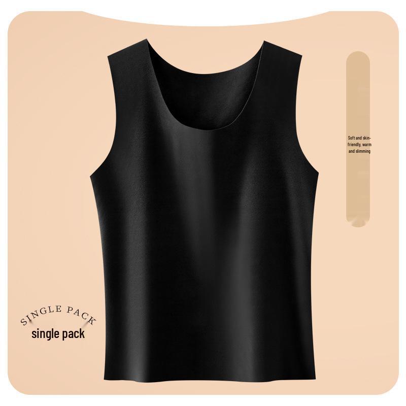 Men's Slim Fit Seamless Plus Size Thermal Vest for Autumn and Winter