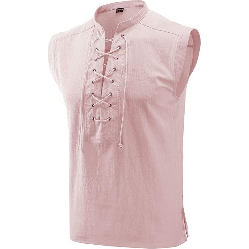 Amazon Medieval Viking Sleeveless Shirt Gothic Victorian Men's Loose Top T-Shirt