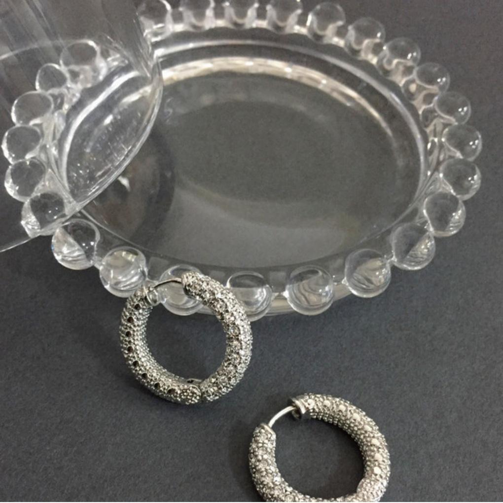 ARTRIA Cubic Ring One Touch E Plated Earrings MSMERDG0002WHF