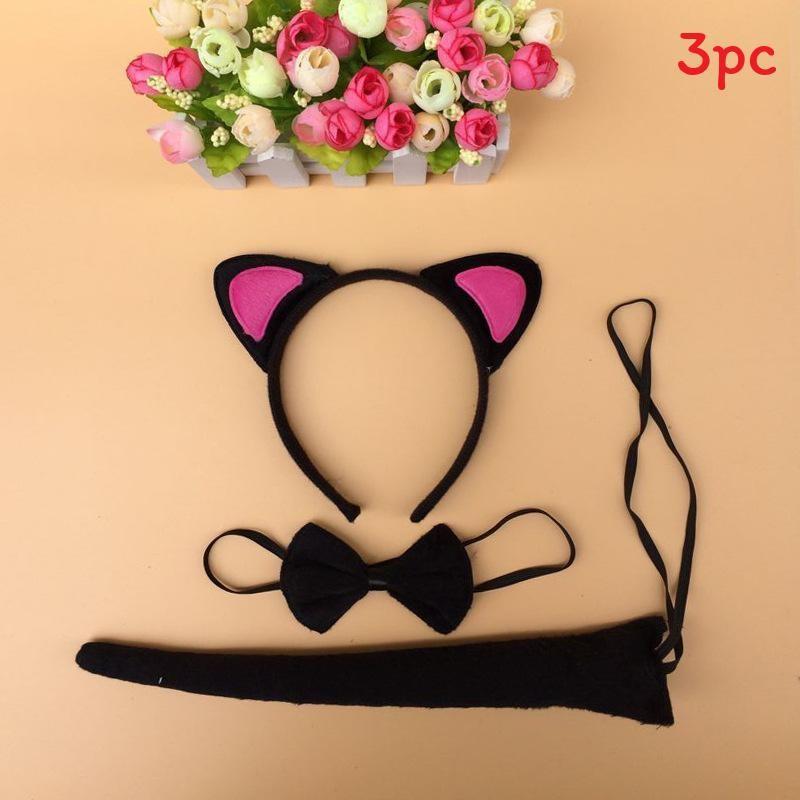 Halloween Animal Tiger Headpiece With Red Horns Demon Headband Cosplay For