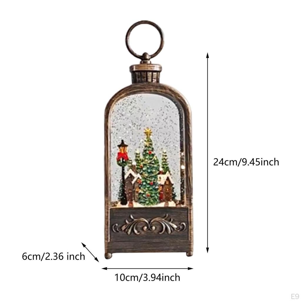 Christmas Music Box Fireplace Lantern Gift Nightlight Xmas Decor for Indoor Outdoor