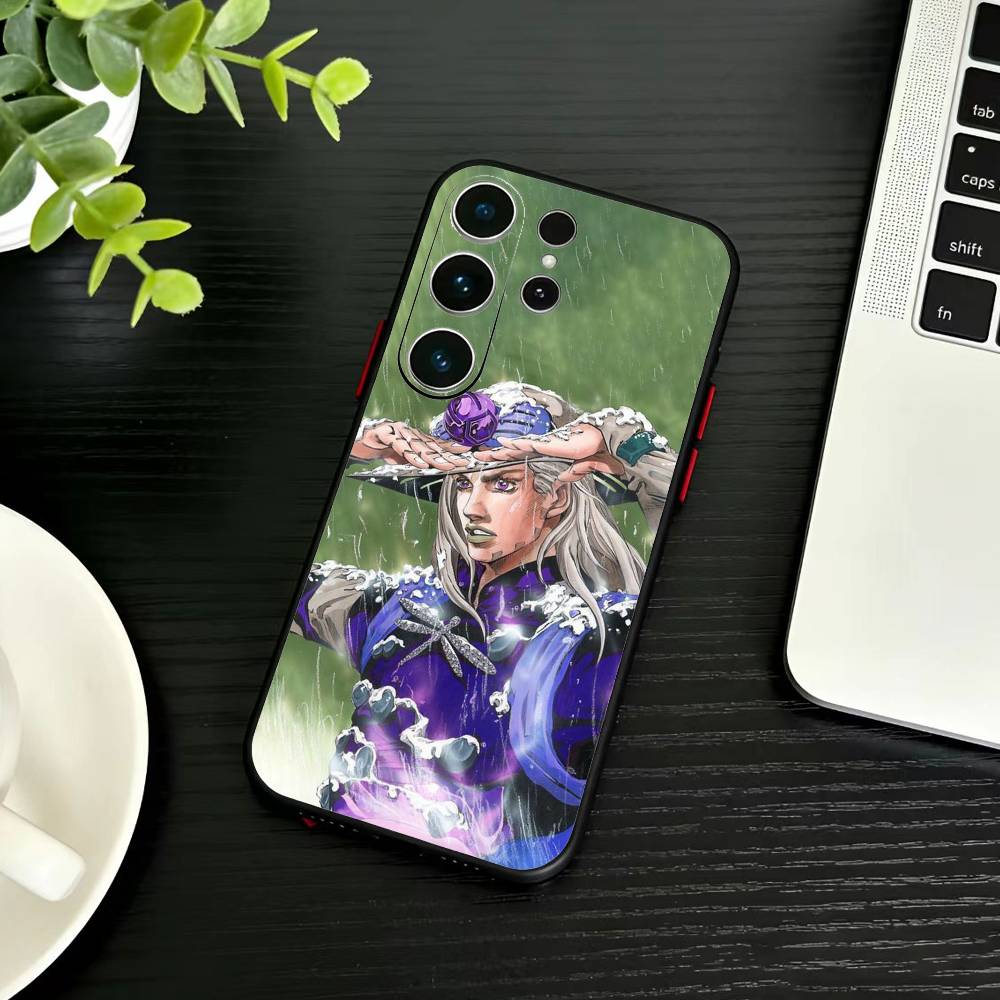Anime Jojos Bizarres Adventures Phone Case For Samsung S26,S25,S24,S23,S22,S21,S20,Ultra,Plus,FE Black Soft Cover