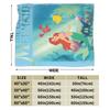 Flounder Sebastian and Ariel Wool Blankets Little Mermaid Vintage Throw Blankets for Home Hotel Sofa  200x150cm Rug Piece