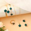 Hot Selling Plum Blossom Plant Five Leaf Flower Zircon Set Bracelet Necklace Earrings Women Stainless Steel High Quality
