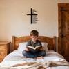 Durable Metal Cross Wall Art for Teen Boys Room Motivational Son of God Sign Christian Decor