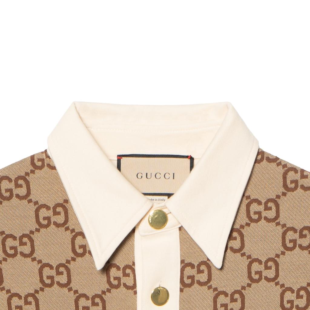 Gucci Polo Shirts Men's Khaki Polo Collar Moderate 682015-XJD1F-2270