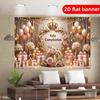 Spanish Birthday Celebration Banner Background Pink Curtain Gift And Rose Balloon Pattern Design Polyester Party Home Decor Birt