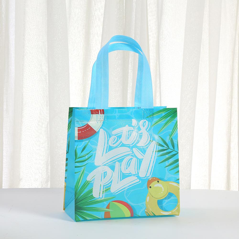 12/30pcs summer themed reusable tote bags for kids party favors beach picnic gift bags nonwoven carry bags for gift