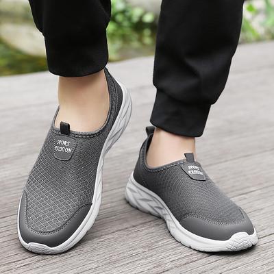 Sommer Atmungsaktive Leichte Mesh Schuhe Männer Bequeme Casual Sneakers Schuhe Schwarz Slip-On