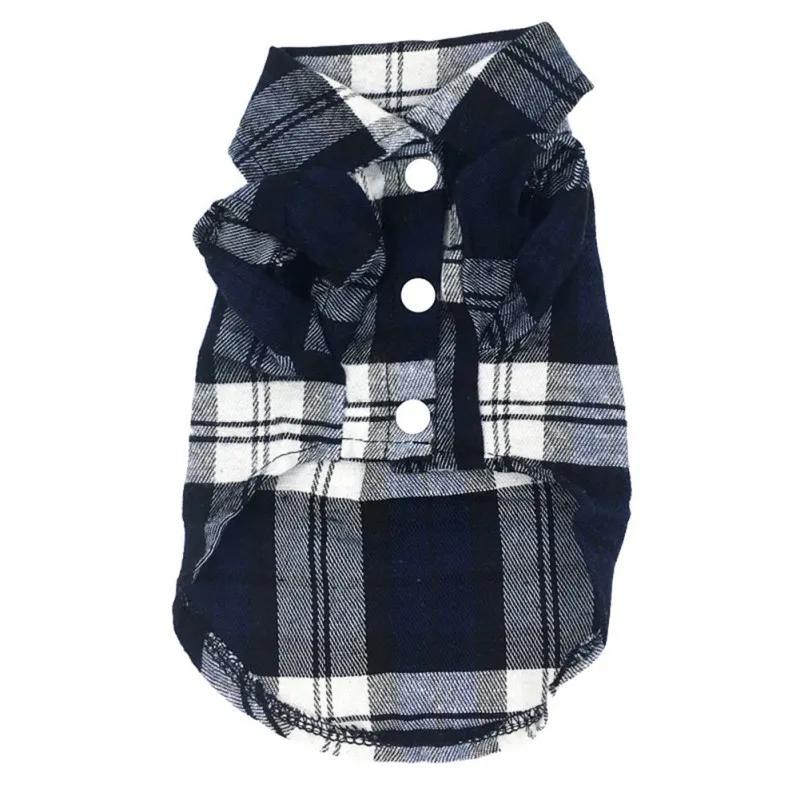 Summer Pet Shirt British Style Plaid Dog Vest Clothes For Small Dogs Chihuahua Cotton Puppy Shirt